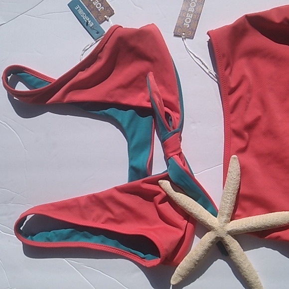 Nwt Coral & Turquoise Reversible Bikini - Picture 2 of 10